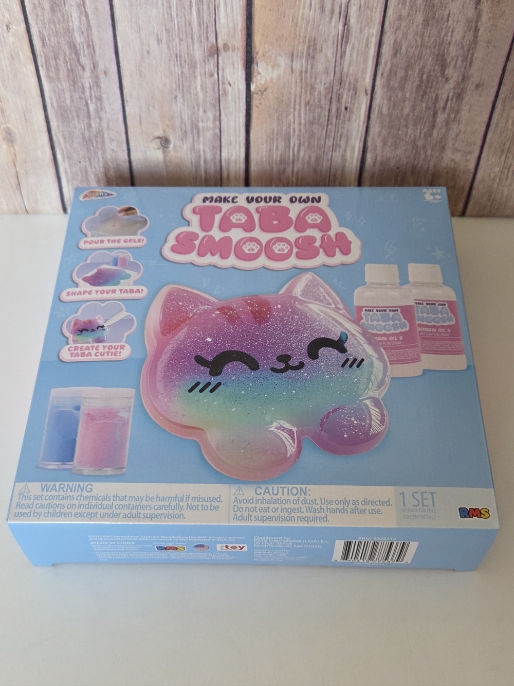 Make Your Own Taba Smoosh Kit Pastel Glitter Cat Design NIB - Picture 9 of 10